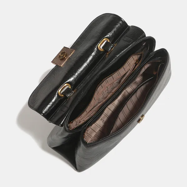 HIGH-QUALITY TEXTURED WAXED LEATHER WOMEN'S BAG GB-0737B